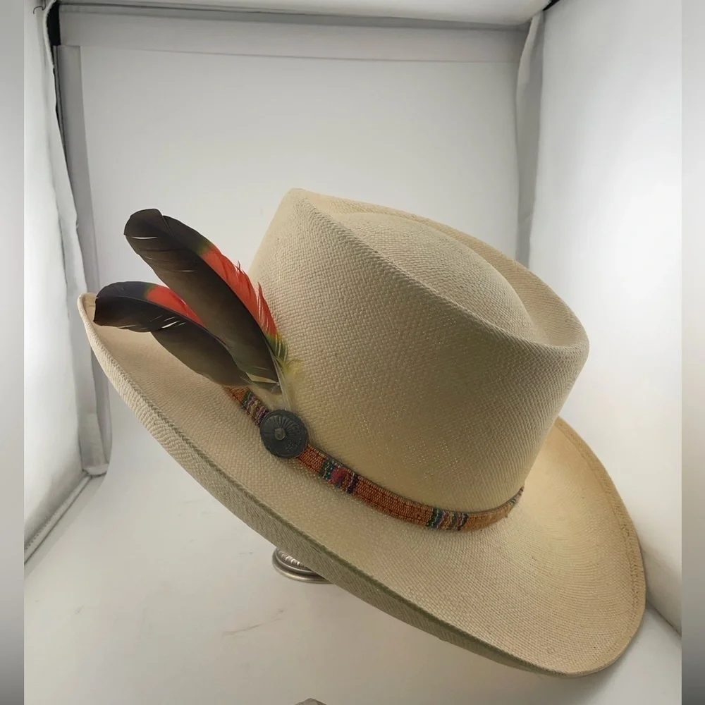 Wrangler Ivory Cowboy Hat Western Genuine Size 7 1/8 - Picture 8 of 8